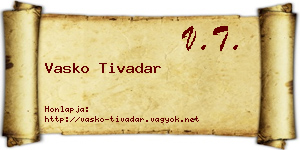 Vasko Tivadar névjegykártya